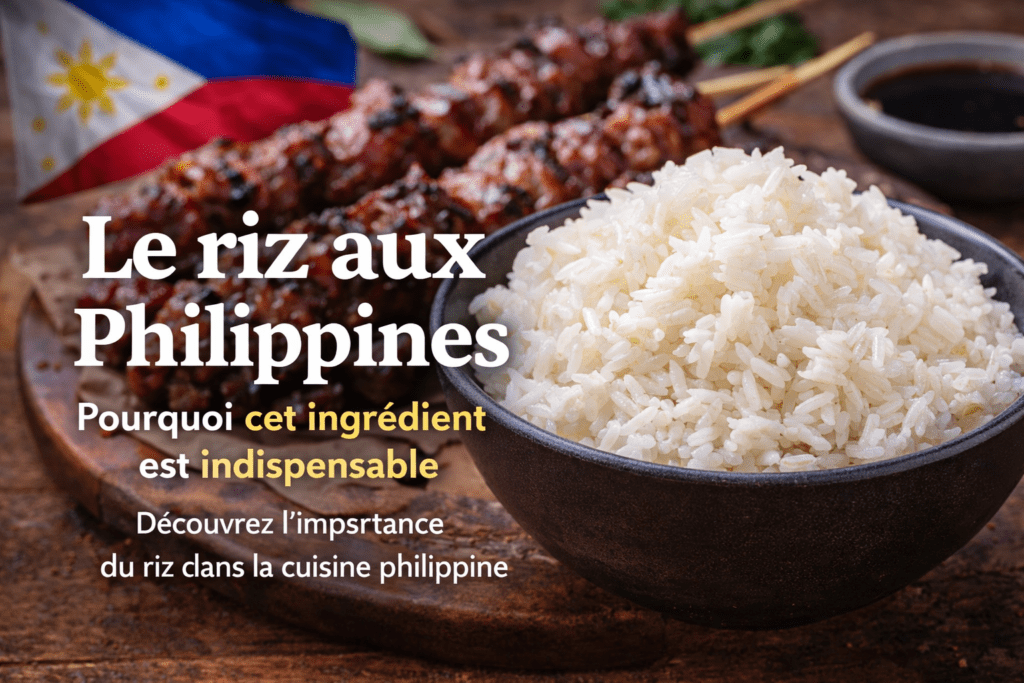 riz aux Philippines servi dans un bol avec plat traditionnel philippin