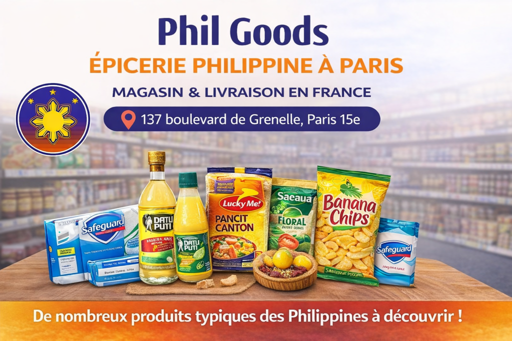 epicerie philippine Paris Phil Goods produits philippins livraison France Lucky Me Datu Puti snacks Philippines